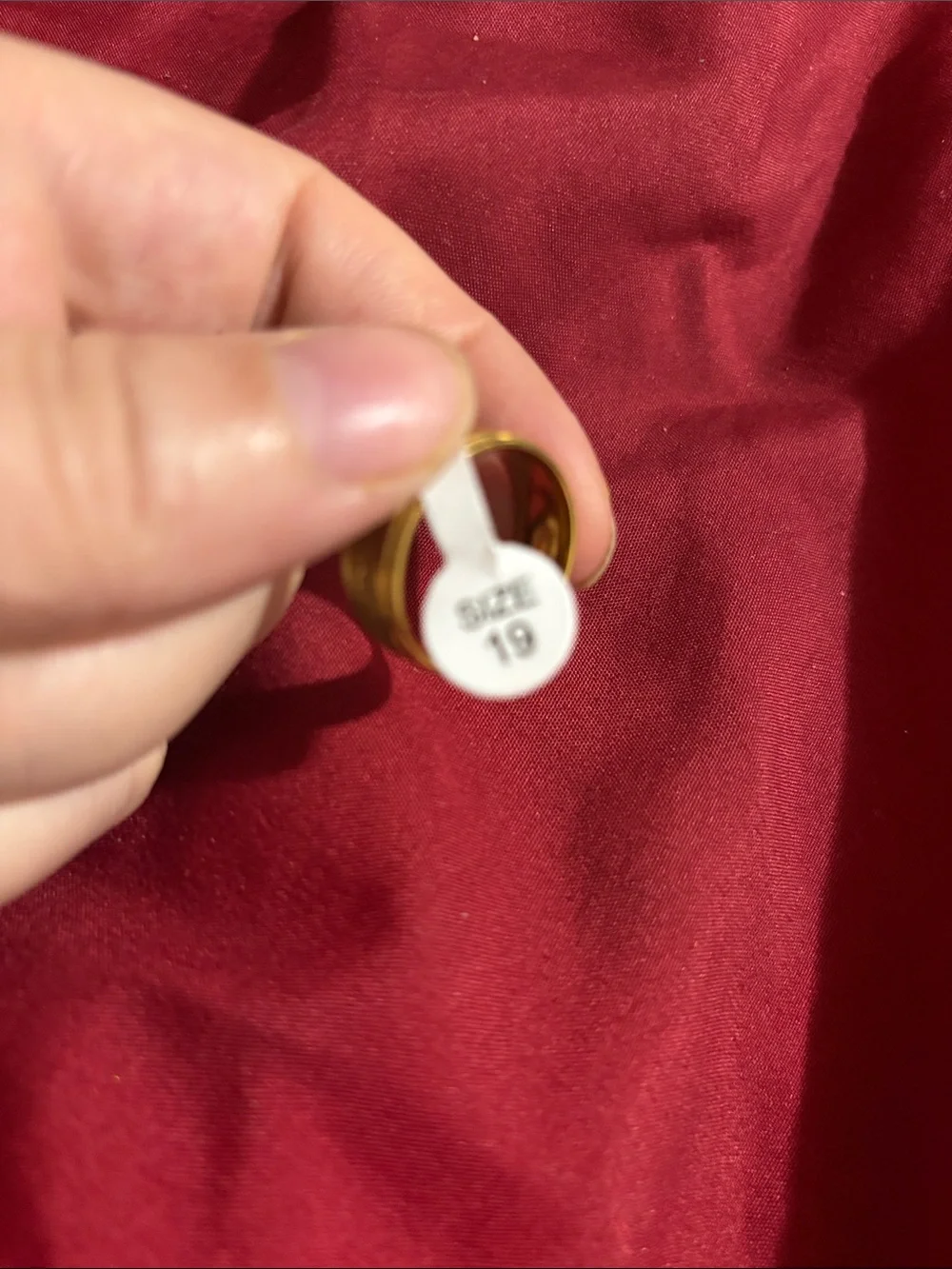 Gold-Tone Textured Women's Band Ring - Size 19